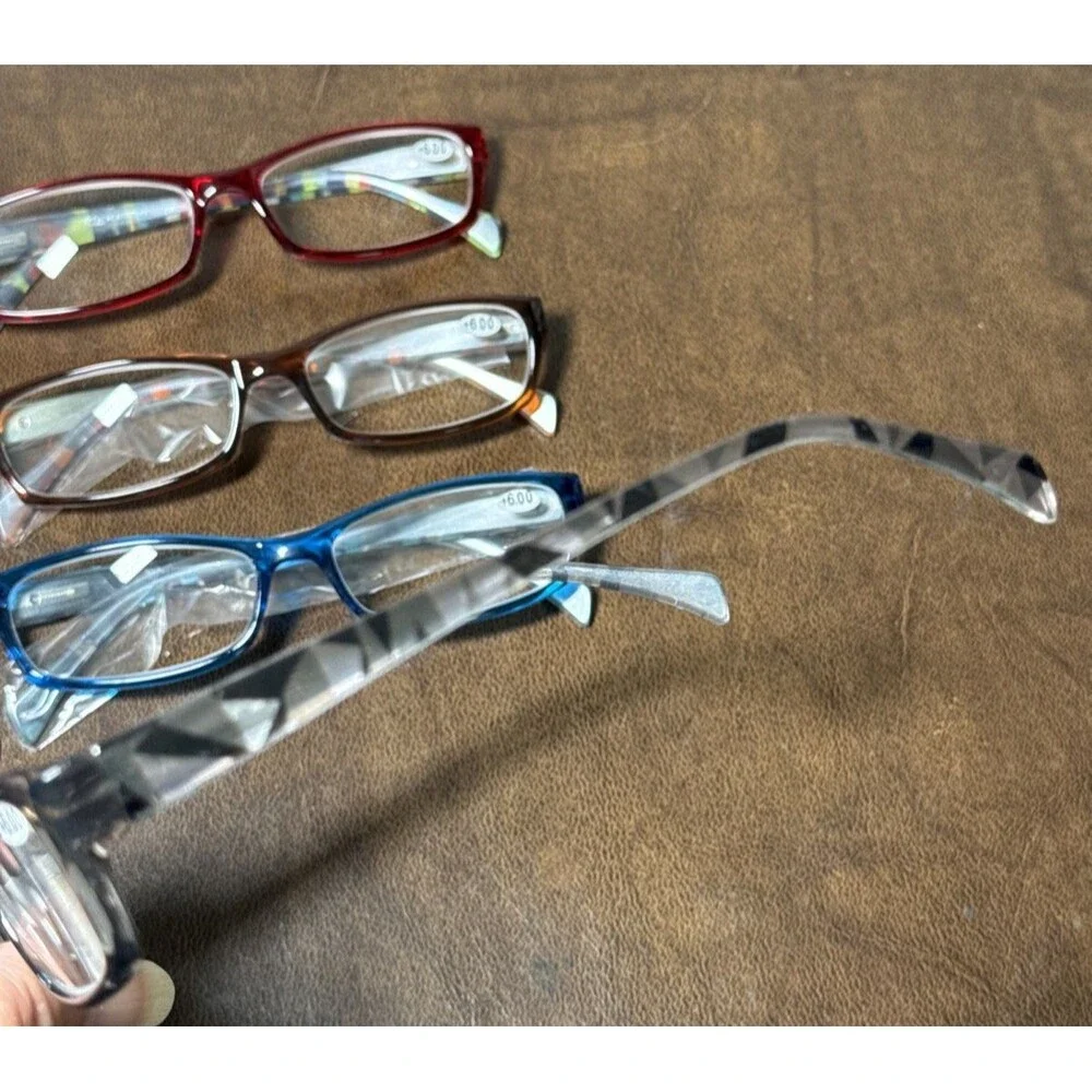 Kerecsen Reading Glasses 4 Pairs Fashion Ladies Readers Spring Hinge +6